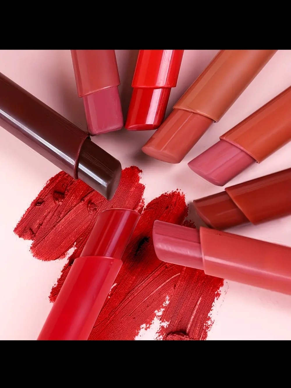 Just A Kiss Velvet Matte Lipstick - Bold Red To Nude/ 8 Piece Set - Picture 7 of 12
